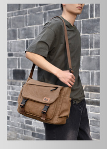 Wholesale Canvas Messenger <b>Bag</b> Large Capacity Lightweight Durable Buckle Closure All Seasons Daily Use - Product Image 5