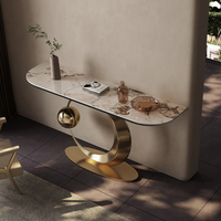 Table console moderne en acier inoxydable doré, plateau en verre rectangulaire de luxe, étagère d'entrée, meubles pour cuisine, hôtel, salon
