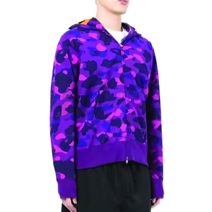 <span class=keywords><strong>Sudadera</strong></span> con capucha unisex 100% algodón Bapeed <span class=keywords><strong>Shark</strong></span> Camo con cremallera, edición <span class=keywords><strong>original</strong></span>, doble capucha, bordado 1:1, corte holgado - Product Image 4