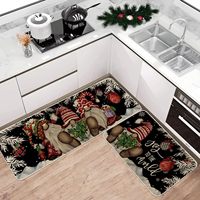 Christmas Home Kitchen Teppich Fußmatten und Fußmatten New Crystal Velvet Entry Anti-Rutsch-Dekoration Restaurant Weihnachten