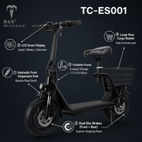 Scooter Eléctrico de Alta Gama de 500W 48V con Cesta TC-ES001, Batería de 10Ah, Plegable, con Certificación CE, para Lituania y Letonia