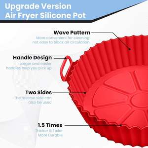 Revestimientos Redondos <span class=keywords><strong>de</strong></span> Silicona Mejorados <span class=keywords><strong>de</strong></span> 8 Pulgadas, 1.5x Más Gruesos, Grado Alimenticio, para Freidoras <span class=keywords><strong>de</strong></span> Aire <span class=keywords><strong>de</strong></span> 3-7QT, Horno y Accesorios <span class=keywords><strong>de</strong></span> Microondas - Product Image 4