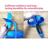 Grand Avion en Plastique Durable pour Adolescents et Adultes, Jouet d'Extérieur avec Lumière, Planeur en Mousse à Lancer à la Main, Motif Étoilé