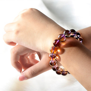 Bracelet en améthyste et citrine de Bolivie de haute qualité, bracelet en cristal bicolore, bracelet noble pour femmes, cadeau - Product Image 5