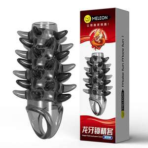 男性のカップルのための大人のおもちゃディルド袖黒ディルドコンドーム刺激遅延射精 - Product Image 6