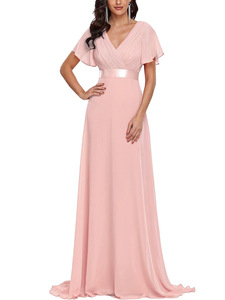 Robe <span class=keywords><strong>de</strong></span> soirée dos nu en mousseline <span class=keywords><strong>de</strong></span> soie <span class=keywords><strong>de</strong></span> haute qualité pour femme, style vintage bohème, idéale pour les bals <span class=keywords><strong>de</strong></span> promo, mariages et demoiselles d'honneur - Product Image 3