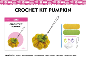 Kit de crochet DIY pour débutants, porte-clés citrouille, amigurumi, tricot, jouet éducatif, ensemble de démarrage pour l'artisanat, cadeau fait main pour Halloween, <span class=keywords><strong>VOSAN</strong></span> - Product Image 4