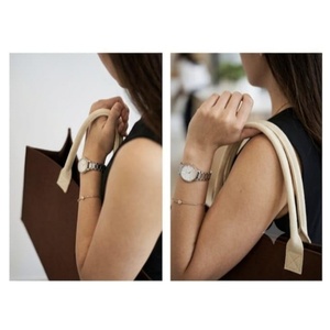 Sac de shopping en toile de coton personnalisé, nouvelle mode, grand sac fourre-tout en toile avec poignées en cuir - Product Image 3