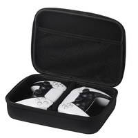 Étui de transport rigide en EVA moulé sur mesure (2 pièces) pour manettes PS5 – Sac de protection portable avec poche en filet