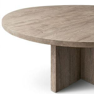 Handcrafted Reclaimed Oak Round <b>Dining</b> <b>Table</b> Sustainable Drifted Wood Furniture for <b>Rustic</b> Industrial Decor - Product Image 2