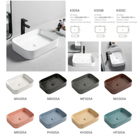 Lavabo de toilette en céramique noir mat lavabos lavandino nero dessus de table lavabos pour évier de salle de bain d'hôtel