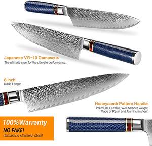 Couteau de Chef Professionnel Japonais en Acier Damas VG10, 67 Couches, Lame de 8 Pouces, Haute Qualité - Product Image 3