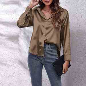 IStapromo Gifts Silk Women Shirt Women Long Sleeve Shirts <b>Blouse</b> Office Lady Satin <b>Blouse</b> Tops Plus Size Women's <b>Blouses</b> & Shirt - Product Image 5