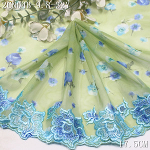 Bordure en dentelle brodée jaune <span class=keywords><strong>de</strong></span> 17 cm, motif rose bleue, en tulle imprimé extensible écologique <span class=keywords><strong>de</strong></span> haute qualité, pour <span class=keywords><strong>soutien</strong></span>-<span class=keywords><strong>gorge</strong></span> féminin - Product Image 4