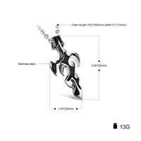 Collier tendance pour homme, épée en métal noir, style Kung Fu, vente flash