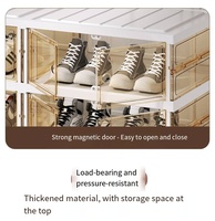 Boîte de rangement de chaussures empilable magnétique en plastique pliable peu encombrante et facile à installer