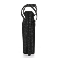 Sandales à plateforme en PVC léger à motif serpent, talon de 10 pouces, bout ouvert, avec longues lanières à nouer et boucle, pour l'été et les soirées en boîte de nuit