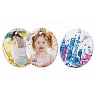 Ornements de Noël en céramique personnalisés de 3 pouces, cercle, sublimation, impression double face, décorations de Noël, vente en gros d'usine