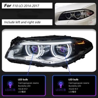 Pour Série 5 F10 2011-2017, ensemble de phares de rechange avec feux de jour à LED Angel Eye 100W 6000K