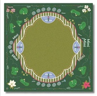 Nueva Alfombra de Mahjong Americana Pintada a Mano con Diseño de Crisantemos Coloridos, Tapete de Juego de Goma para Mesa XK-101, Juegos en Caja de Cartón