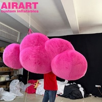 Nuages gonflables en peluche rose, nuages gonflables décoratifs en peluche pour les jours spéciaux