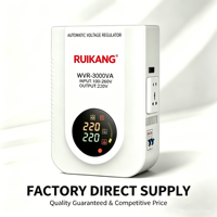 Stabilisateur monophasé mural 220V AC 50/60Hz AVR LCD 3kVA certifié CE, boîtier en aluminium résistant à l'humidité et à la chaleur