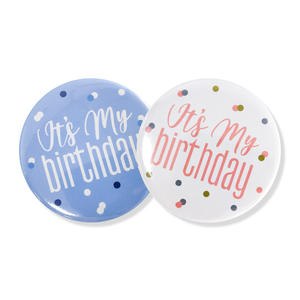 Botón <span class=keywords><strong>de</strong></span> feliz cumpleaños para adultos, niños y mujeres, alfileres <span class=keywords><strong>de</strong></span> fiesta, azul/rosa, X0070 - Product Image 2