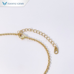 Tianyu Gems Pastel Orange Zircon Gold Plated <b>Copper</b> <b>Bracelet</b> Round Halo Charm Fashion Jewelry for Women - Product Image 3
