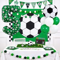 Balon Foil Angka Sepak Bola 40 Inch, Balon Foil Besar Bertema Olahraga Sepak Bola untuk Dekorasi Pesta Sepak Bola dan Ulang Tahun Pertama Anak Laki-Laki