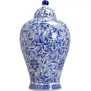 Khuyến mãi đặc biệt Bình gốm men xanh trắng truyền thống họa tiết hoa phong cách hiện đại Bình gốm Trung Quốc trang trí - Product Image 1