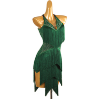 Robe de compétition de danse de salon, robe de performance, style à franges, robe de danse Cha Cha Samba, Spandex/Nylon Q461
