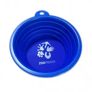 Logotipo personalizado Dobrável Água Dog Bowl Dobrável Viagem Silicone Pet Bowl