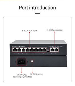 8-Port 10/100Mbps PoE Network <b>Switch</b> with 2 Uplink 120W Standard Protocol Megabit Protocol POE <b>Switch</b> 2 - Product Image 1