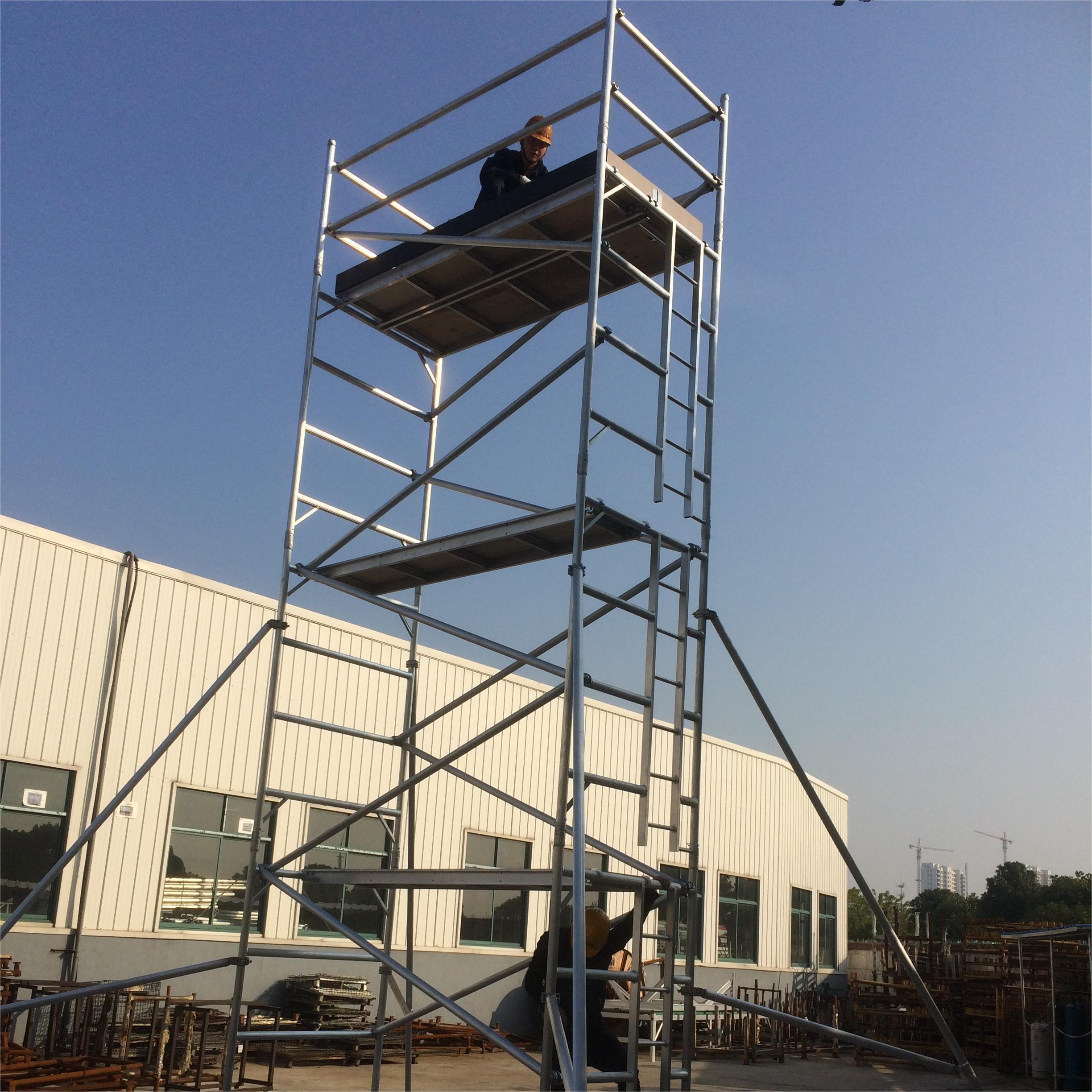 Aluminum Mobile Scaffolding 6 Meter Double Width Euro Scaffold Platform ...