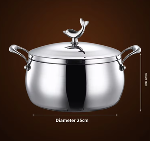 Olla de Acero Inoxidable de 5 Capas para <span class=keywords><strong>Sopa</strong></span> de Restaurante de Calidad Confiable al por Mayor, a Prueba de Óxido con Doble Asa y Material Metálico - Product Image 2