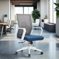 Chaise de bureau pivotante moderne avec dossier en maille élastique, hauteur réglable, structure en fer
