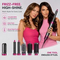 HS-08 Brosse coiffante multifonction haute vitesse avec sèche-cheveux intégré, prise US, outils de coiffure à marque privée, multi-styler capillaire
