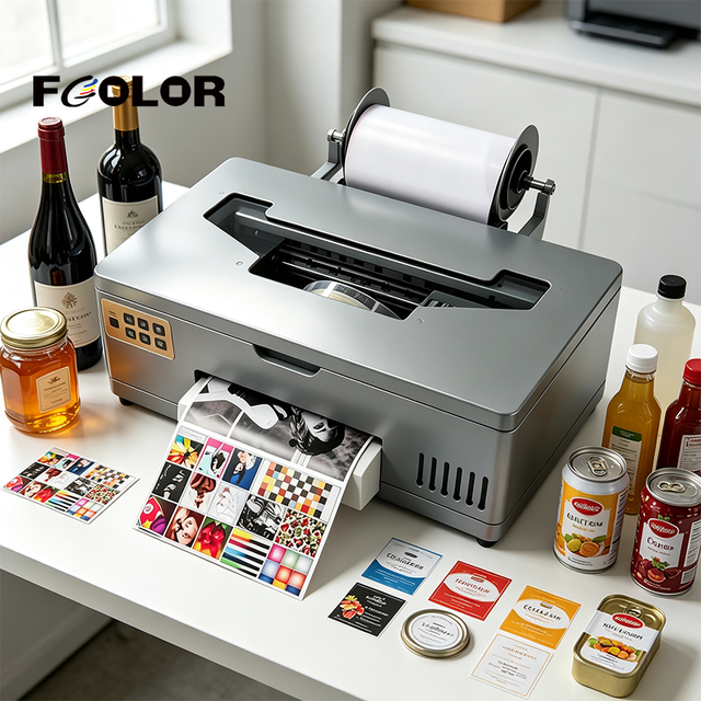 Digital Color Label Printer Roll to Roll Sticker Machine Clear Barcode Inkjet Label Printer
