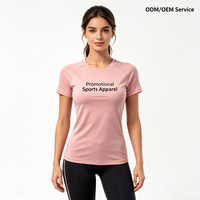 T-shirt de sport à manches courtes et col rond pour femme, coupe ajustée, 100 % polyester, séchage rapide, personnalisable, vente en gros, promotion Byval