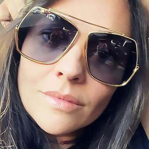 Gafas de Sol de Aleación Vintage de Moda 2022 para Mujer, Gafas de Sol Cuadradas Poligonales Irregulares - Product Image 2