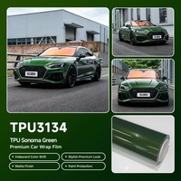 Film de protection automobile TPU vert Sonoma, revêtement auto-réparateur, finition brillante hydrophobe de qualité supérieure pour la modification de voitures