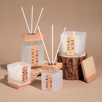 LUFU Ensembles de diffuseurs à bâtonnets en verre ambré en gros, étiquette personnalisée, parfum longue durée, base de diffuseur à bâtonnets Augeo pour la maison et l'hôtel