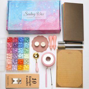 Sealing Wax <b>Kit</b> <b>Pink</b> Complete Set With Stamps Granules <b>Tools</b> For Decoration - Product Image 2