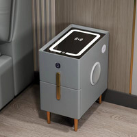 Table de chevet intelligente avec chargeur sans fil, serrure à empreinte digitale, armoire de rangement multifonctionnelle, meuble compact pour la maison