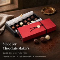 Boîte cadeau en papier botanique avec logo personnalisé, emballage pliable avec insert en grille pour chocolat, truffes, sachets de thé, bonbons, vente en gros