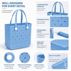 Bolsa de Mano Personalizada Moderna, Suave, Duradera, Ligera y Ecológica de EVA, Impermeable, para la Playa, con Logotipo de Frutas, Gran Capacidad, para Mujer - Product Image 3