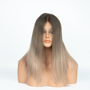 Peluca de Cabello Europeo sin Pegamento para Encaje, Rubio Ceniza Balayage, Virgen, Cutícula Alineada, Doble Trama, HD, 150% de Densidad, Peluca Frontal Judía - Product Image 1