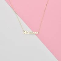 Collar con Nombre Personalizado de Acero Inoxidable, Chapado en Oro, Placa con Nombre Escrito a Mano, Joyería Fina, Regalo para Ella