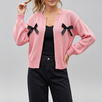 2026 Herbst Winter Neue Damen Rundhals Langarm Strickpullover mit Schleifenband Lässige Mode-Oberteile Großhandel Maßanfertigung OEM ODM