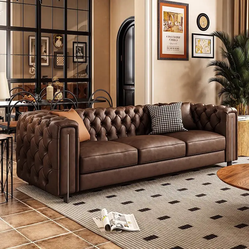 עיצוב מודרני סלון pu ספה עור ספה סט ריהוט משולב מותאם אישית ספה קלאסית 3 מושבים